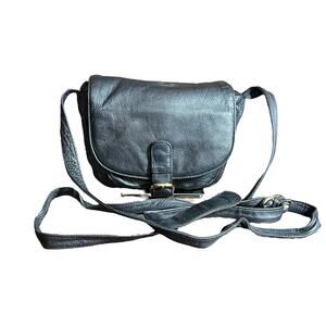 Wilsons leather black crossbody vintage bag Y2K 90’s flap bag lots of storage